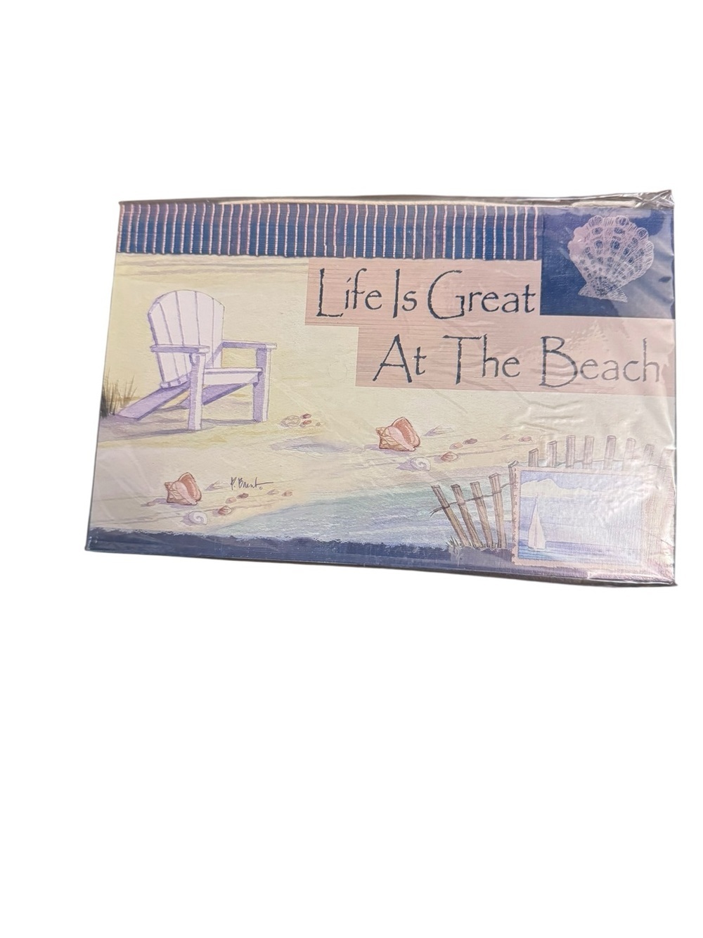 NEW! STUDIO 18 LIFE IS GREAT AT THE BEACH Wooden Hanging Sign Vacation Cabin
